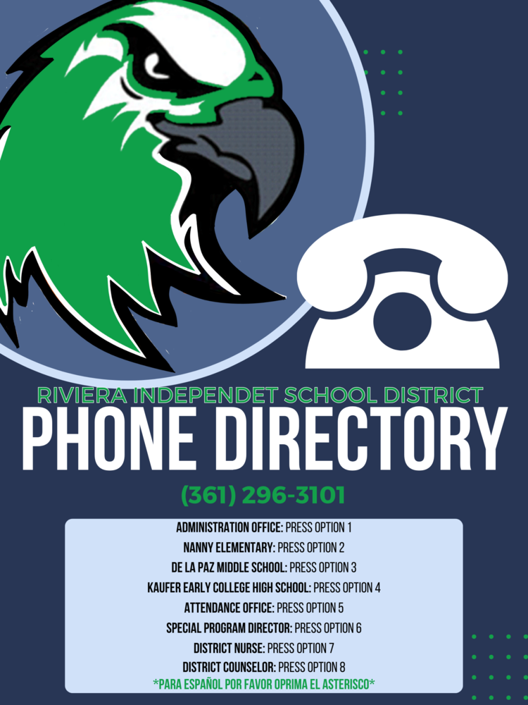 Riviera ISD phone directory update