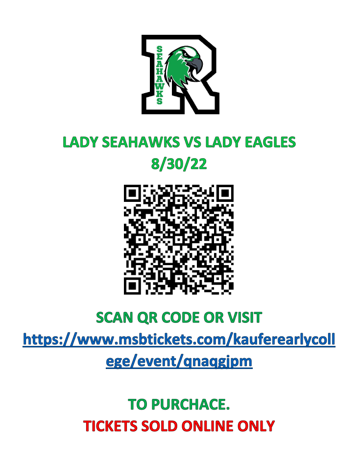 Lady Seahawks vs. Benavides Eagles  Tuesday, August 30th at 5 pm